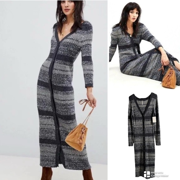 NWT Free People Cozy Cardigan Maxi Dress - Picture 1 of 12